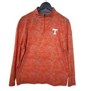 Tennessee Volunteers Colosseum Men's Large 1/4 Zip Pullover Orange Camo NCAA L
